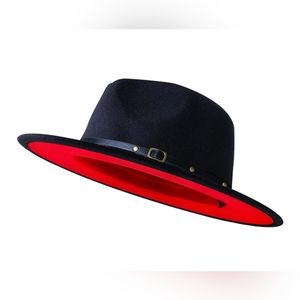 Black brim hat with Red Bottom